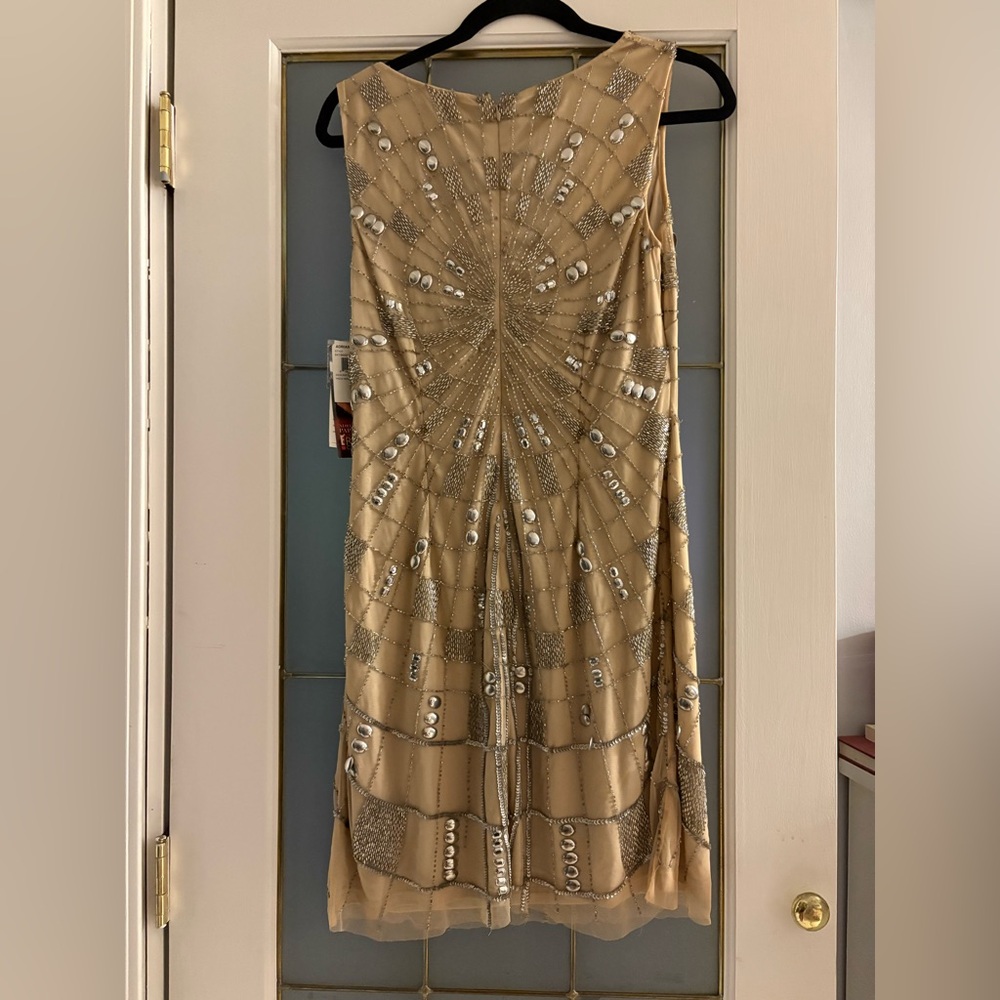NWT Adrianna Papell Gold and Silver Sequin Mini Dress - Picture 4 of 8